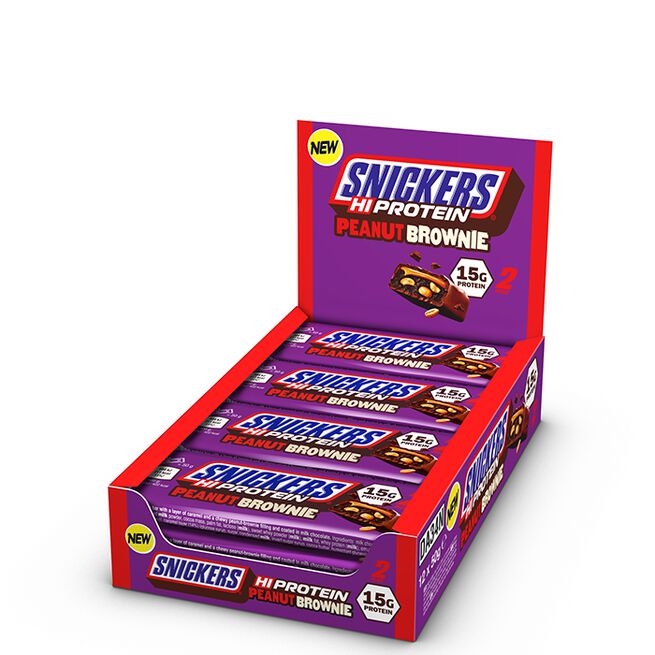 12 x Snickers High Protein Patukka 50g Peanut Brownie Peanut Brownie Milk Chocolate