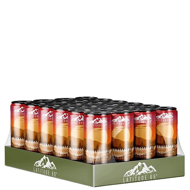 24 x Latitude 65 Energiajuoma 330 ml Midnattssol - Blodapelsin