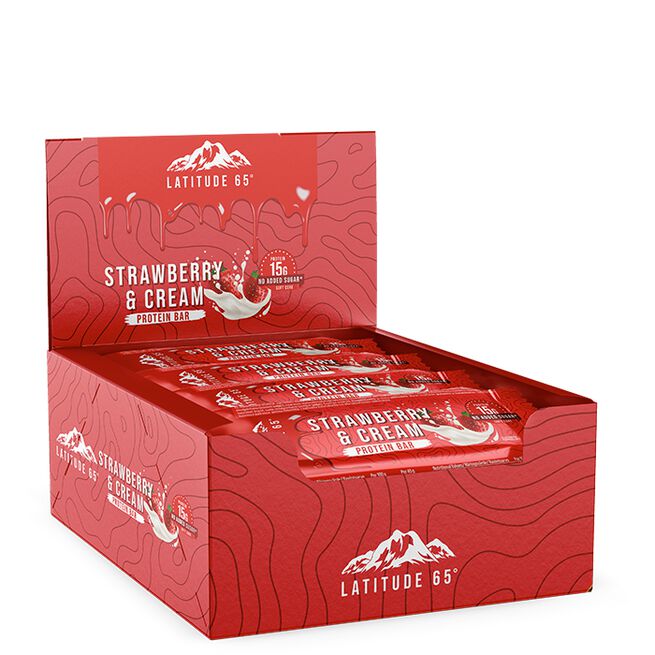 12 x Latitude 65 Protein Bar, 45 g Strawberry Yoghurt