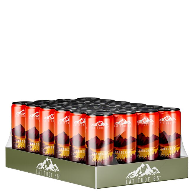 24 x Latitude 65 Energiajuoma 330 ml Landskap - Persika/Mango