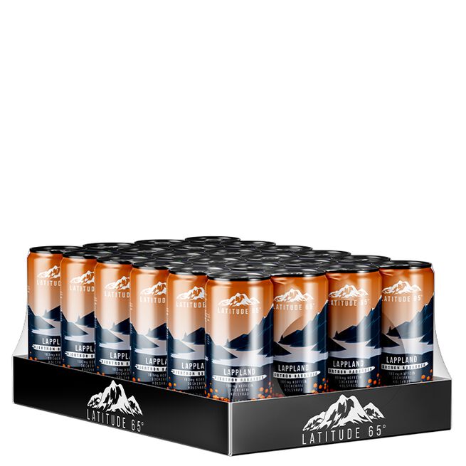 24 x Latitude 65 Energiajuoma 330 ml Norrland/Lappland - Hjortron Rabarber