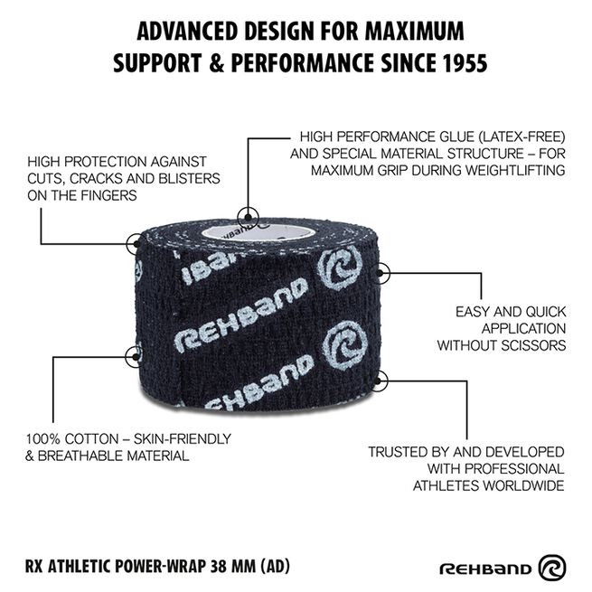 RX Athletic Power Wrap -Urheiluteippi 38 mm x 4,5 m