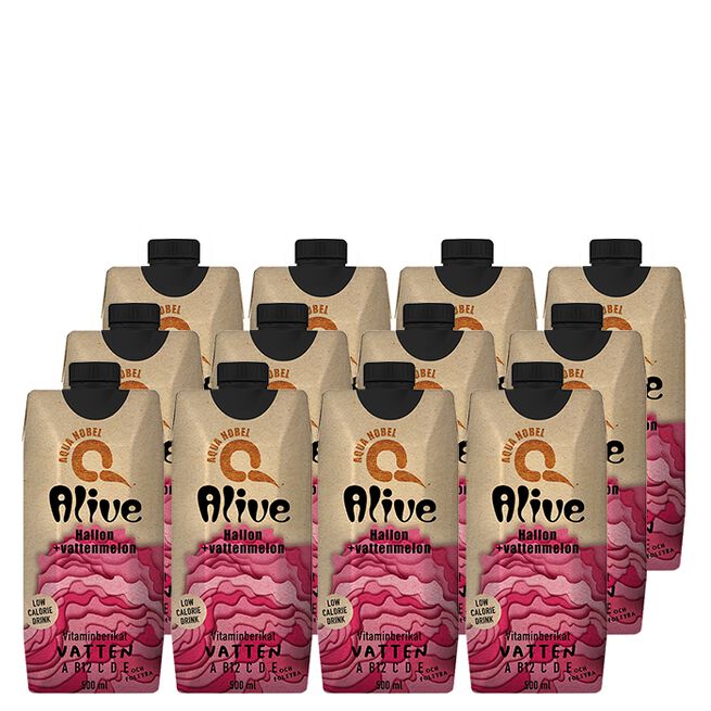 12 x ALIVE, 500 ml, Vadelma/Vesimeloni