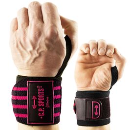 Strongman Wrist Wraps 50 cm, Pink  Strongman rannesiteet 50 cm Vaaleanpunainen