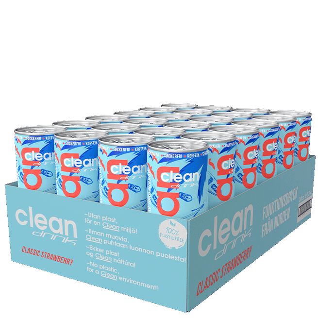24 x Clean Drink, 330 ml, Strawberry 