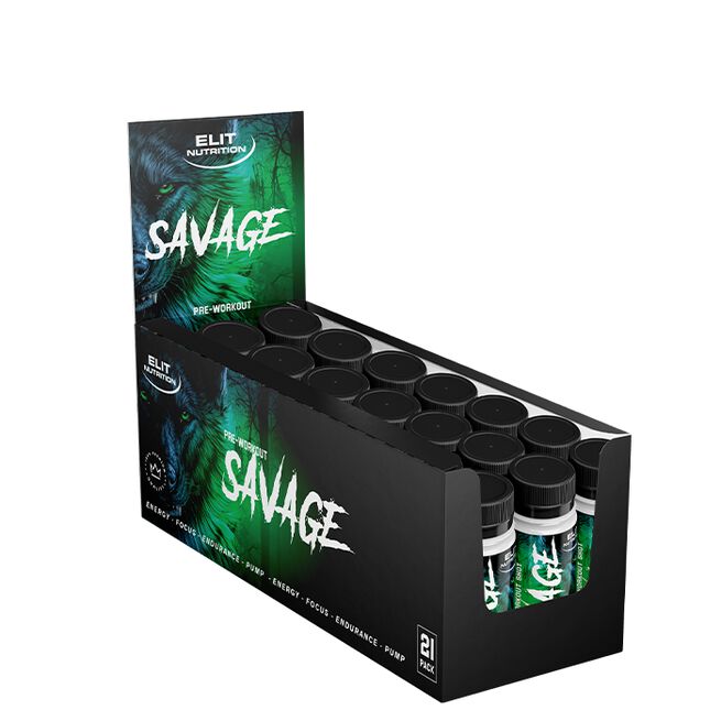 21 x Savage PWO Shot, 60 ml, Sour Apple 