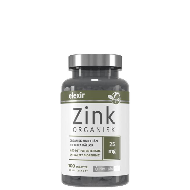 Orgaaninen Sinkki 25 mg 100 tablettia