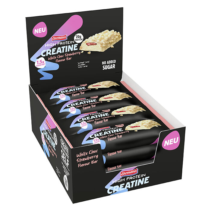 High Protein Creatine Bar Proteiinipatukka 12 x 60 g white_choc_strawberry