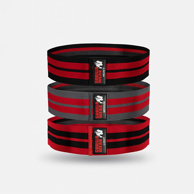 Glute band 3-pack Musta Punainen Harmaa