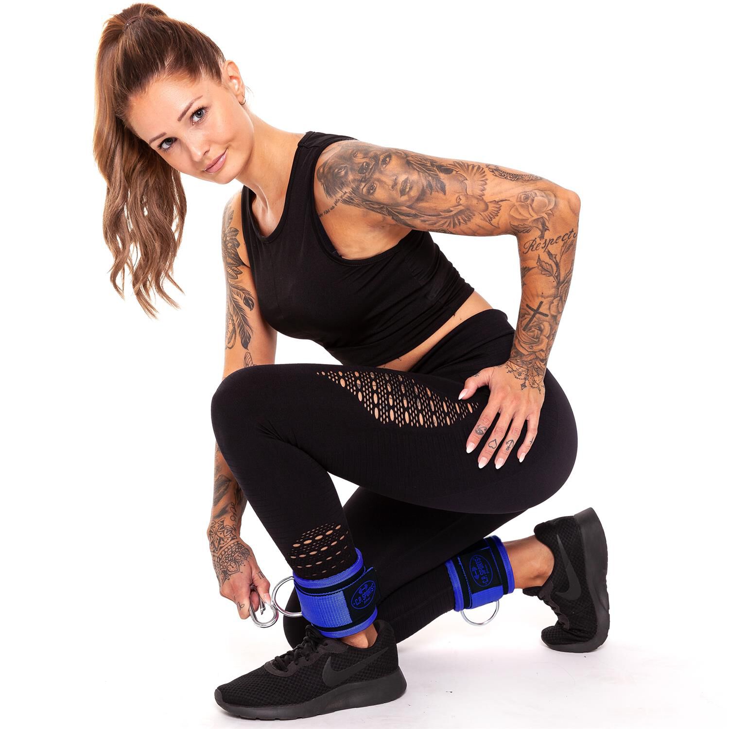 Premium Jalkahihnat pari Sininen  