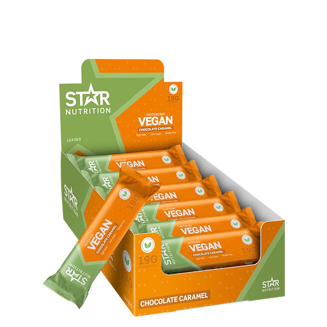 12 x Vegaaninen proteiinipatukka 55 g Caramel Chocolate