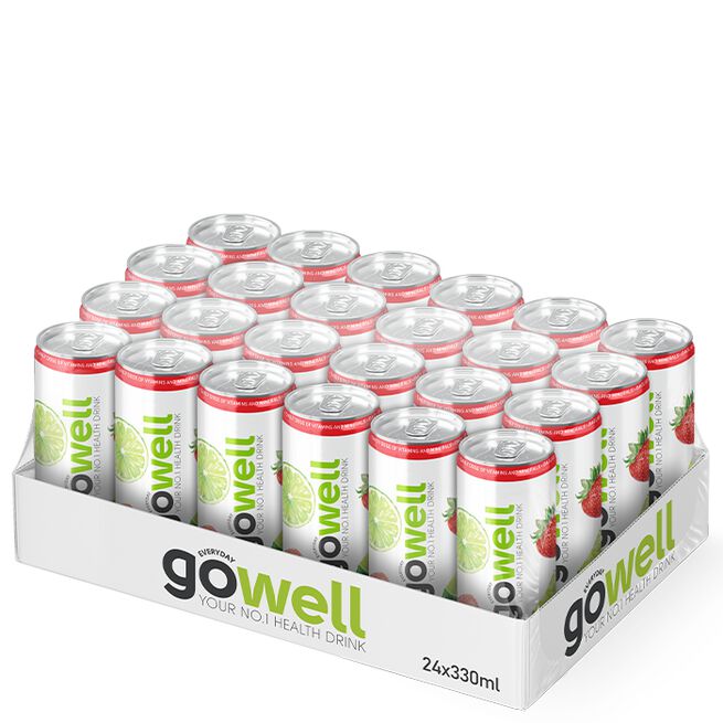 24 x GoWell Functional Drink 24 x 33 cl Jordgubb Lime