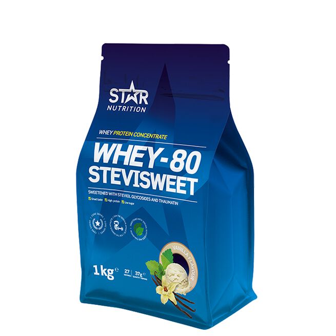 Whey-80 SteviSweet Heraproteiini 1 kg Vanilla