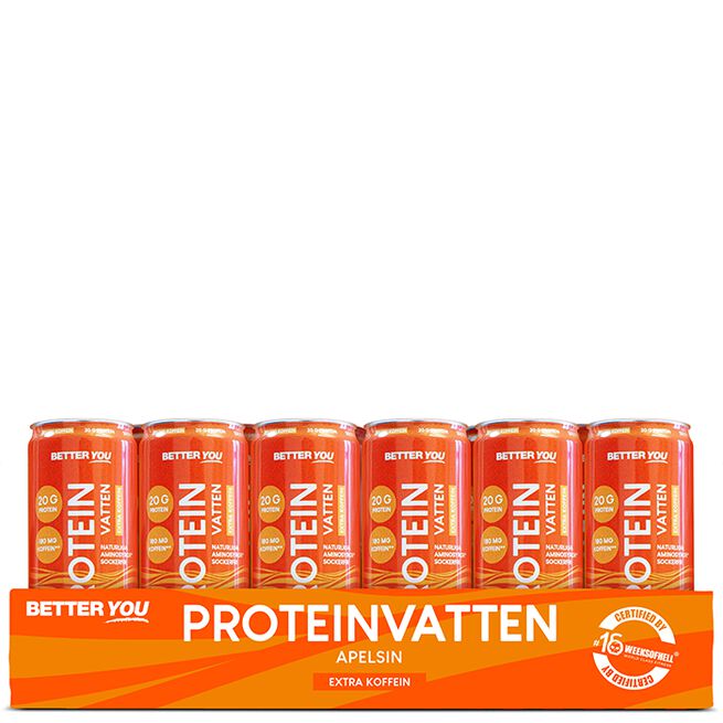 24 x Proteiinivesi 330 ml Kofeiini Appelsiini