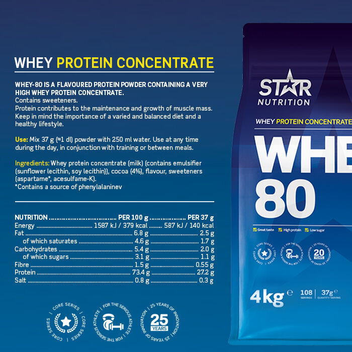Whey-80 Heraproteiini 4 kg Double Rich Chocolate
