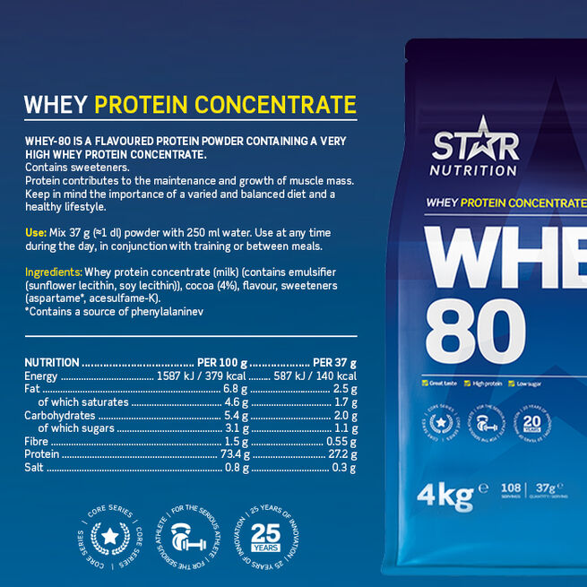 Whey-80 Heraproteiini 4 kg Double Rich Chocolate