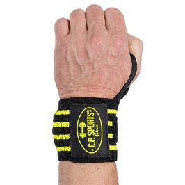 Wrist Wraps 30 cm, Black/Yellow  Rannesiteet 30 cm Musta-keltainen