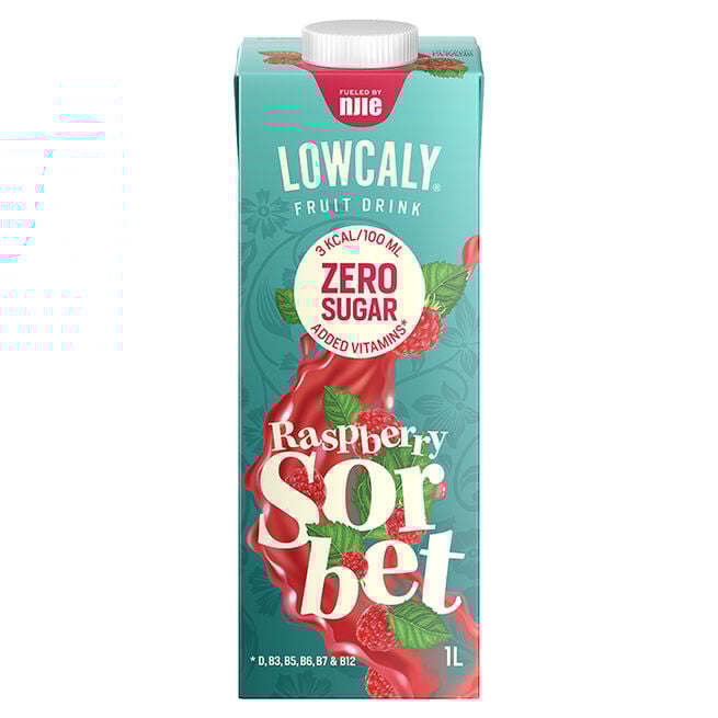Lowcaly Hedelmäjuoma 1000 ml Raspberry Sorbet