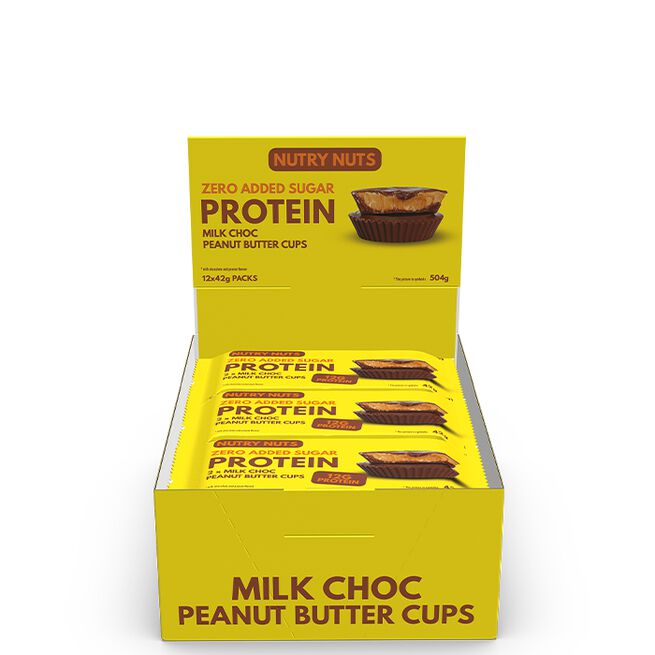 Box Nutry Nuts Protein Peanut Butter Cups 42 g Chocolate Hazelnut Milk Chocolate