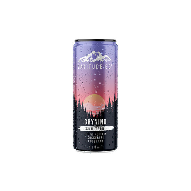 24 x Latitude 65 Energiajuoma 330 ml Gryning - Smultron