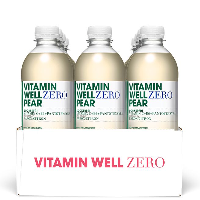 12 x Vitamin Well Zero Vitamin juoma 500 ml Pear Lemon