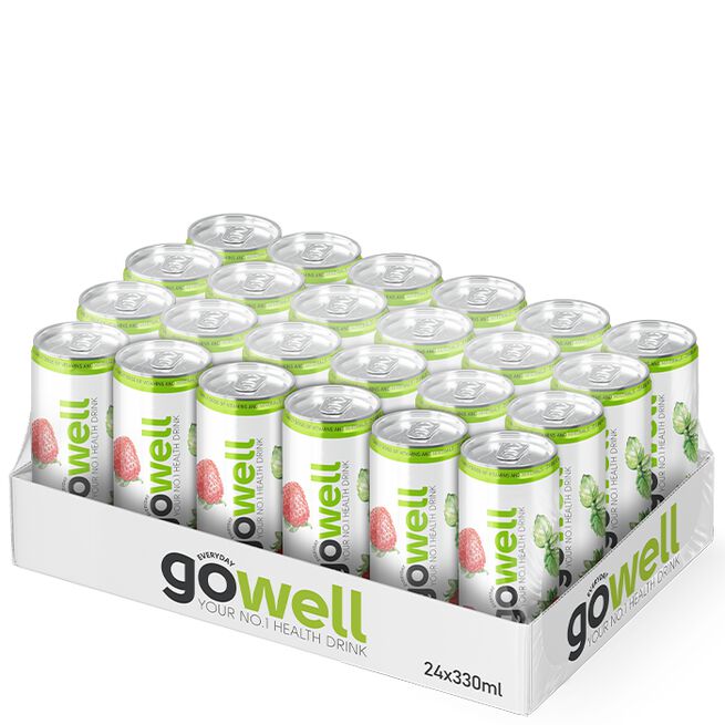 24 x GoWell Functional Drink 24 x 33 cl Jordgubb Hallon Mynta