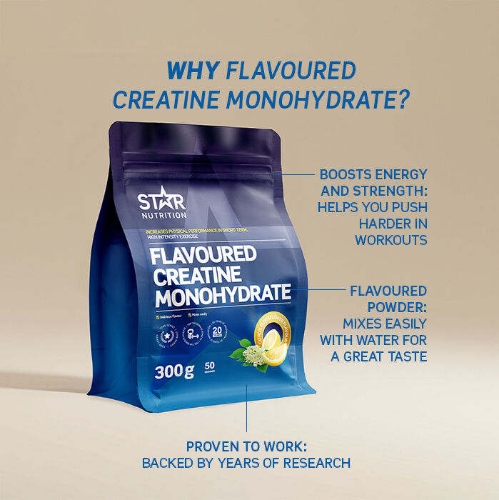 Maustettu kreatiinimonohydraatti 300 g Citrus Elderflower - NEW