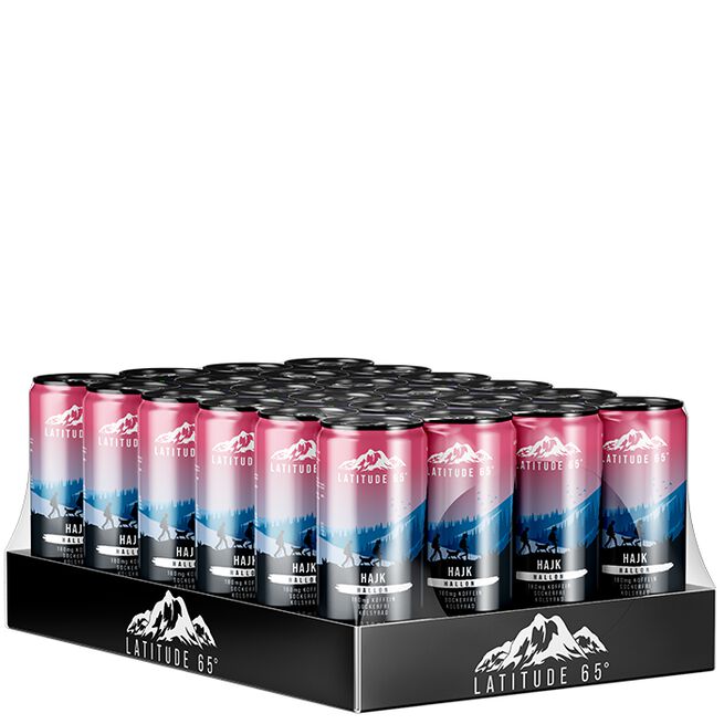 24 x Latitude 65 Energiajuoma 330 ml Hajk - Hallon