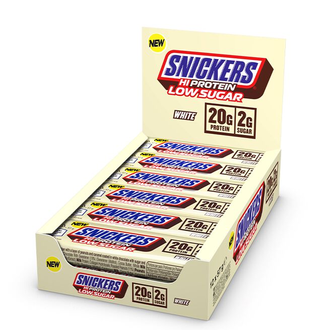 12 x Snickers High Proteiinipatukka Vähäsokerinen 57 g Valkosuklaa Snickers Milk Chocolate