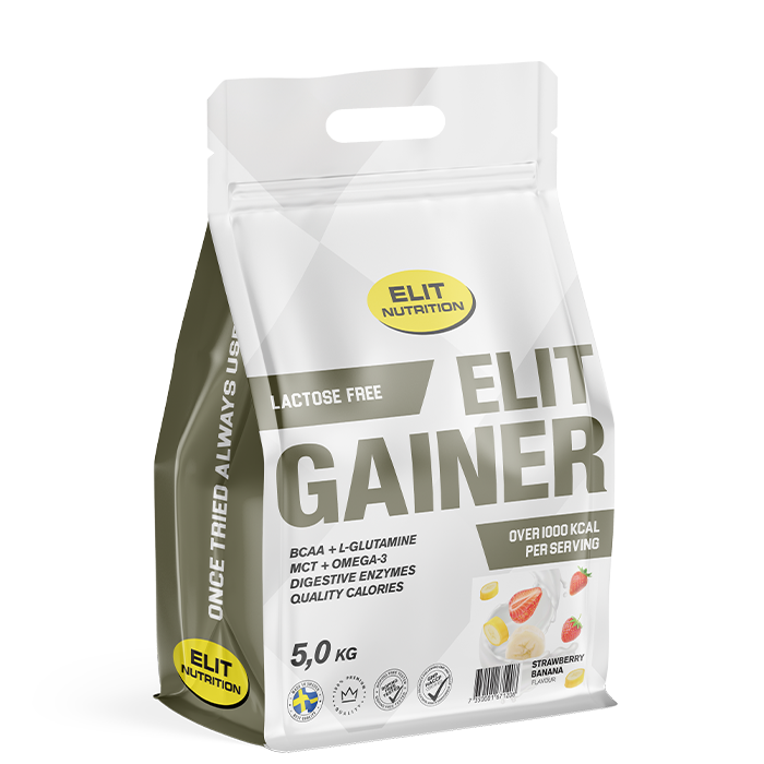 ELIT Gainer Laktoositon 5 kg strawberry_banana
