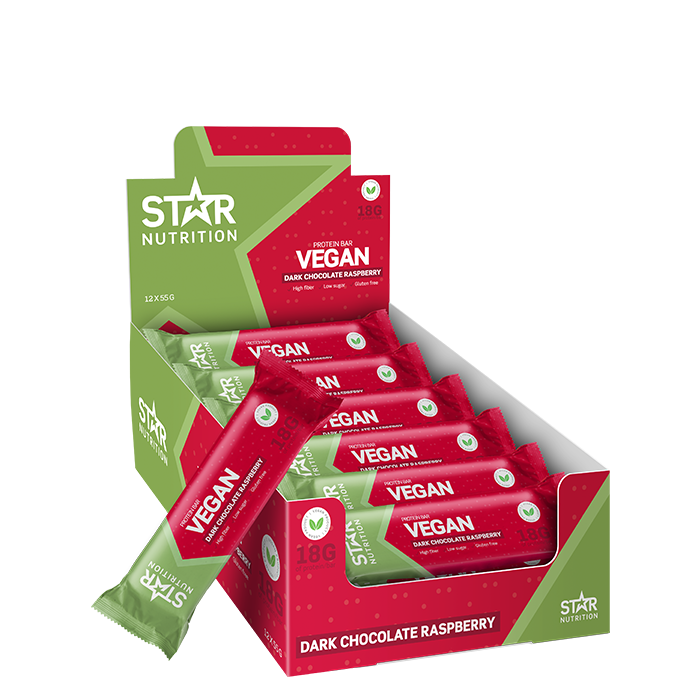 12 x Vegaaninen proteiinipatukka 55 g raspberry_chocolate