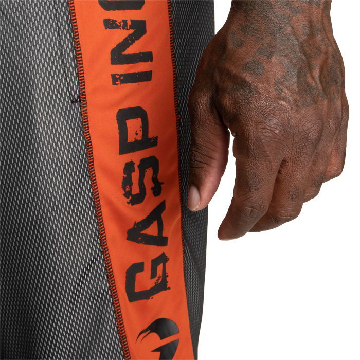 No1 Mesh Shortsit Musta Oranssi