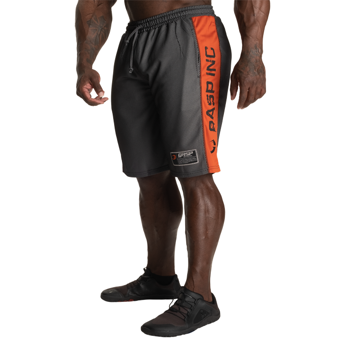 No1 Mesh Shortsit Musta Oranssi