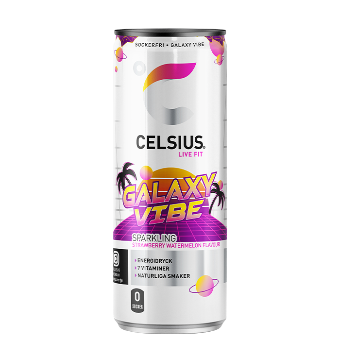 24 x Celsius Energiajuoma 355 ml Galaxy Vibe - NEW