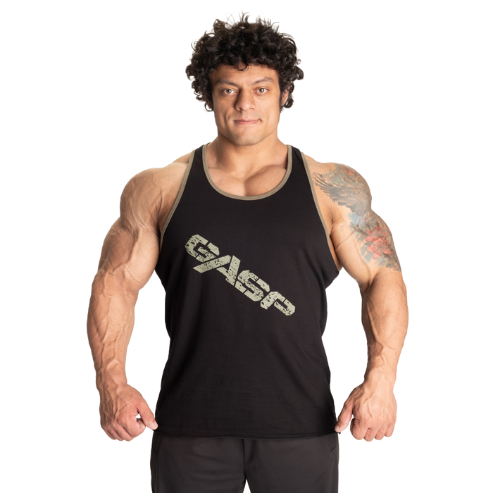 Vintage T-Back -tanktoppi Musta Vihre&auml;