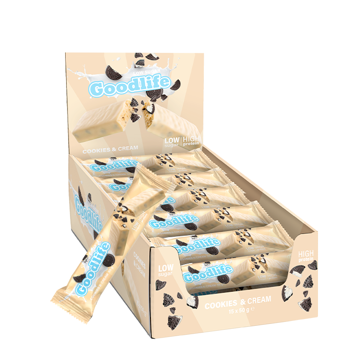 15 x V&auml;h&auml;sokerinen proteiinipatukka 50 g cookies_and_cream
