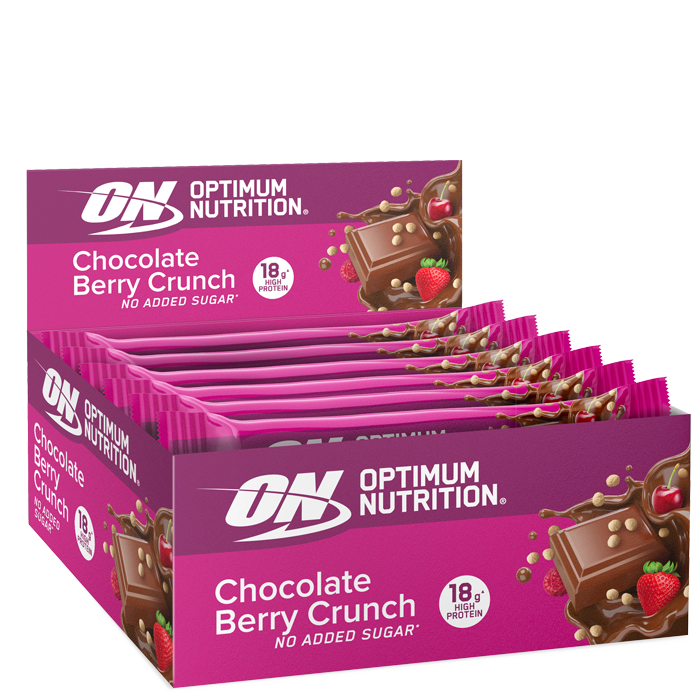 12 x Optimum Protein -patukat 55-59 g chocolate_berry_crunch