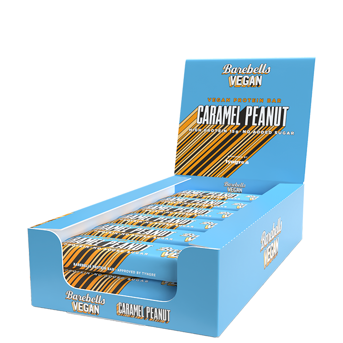 12 x Barebells Vegan Proteiinipatukka 55 g Peanut Caramel