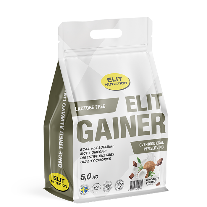 ELIT Gainer Laktoositon 5 kg strawberry_banana