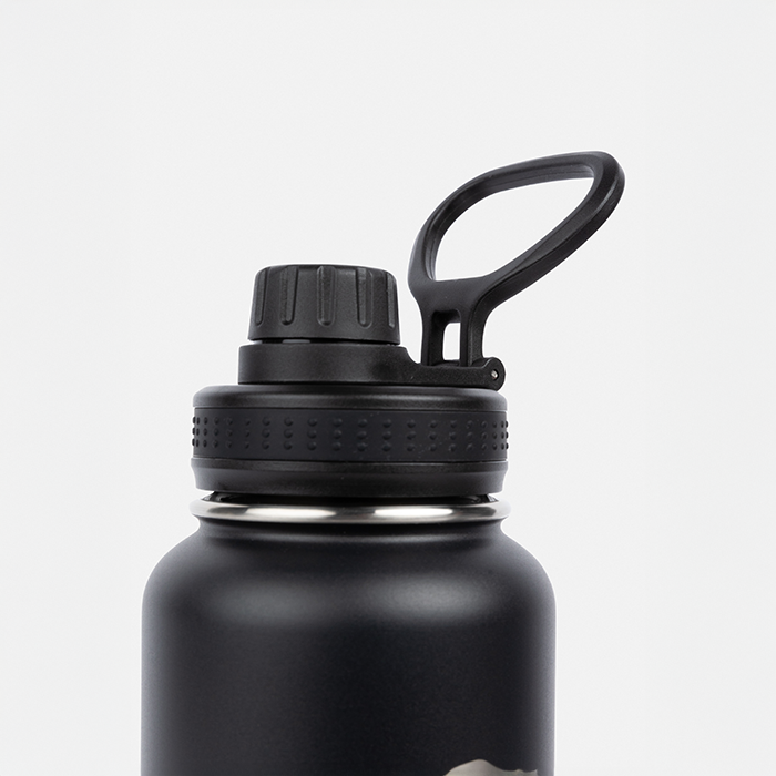Ruostumaton Ter&auml;spullo 1000 ml Musta