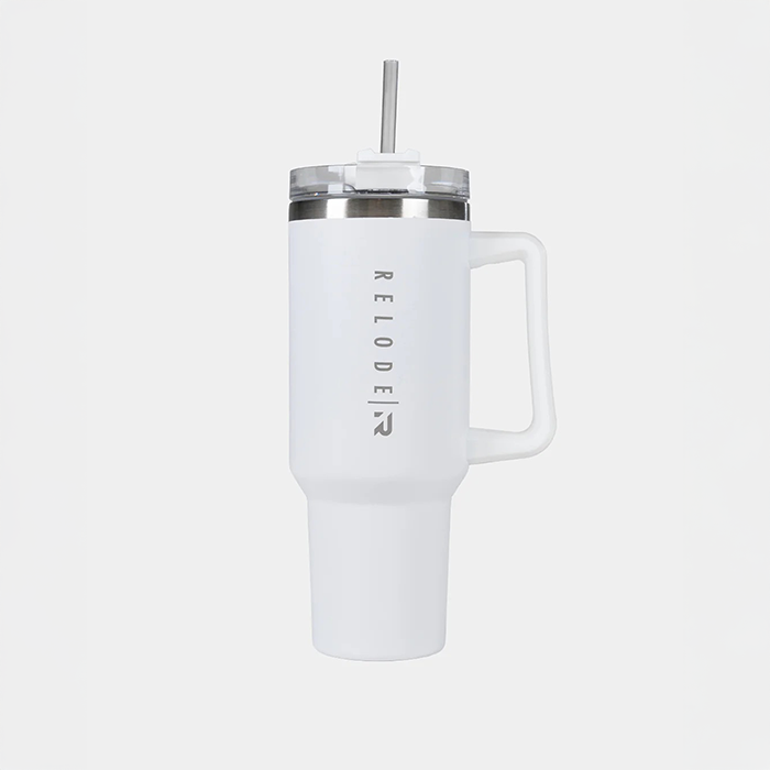 Clean Tumbler Juomapullo Ruostumatonta Ter&auml;st&auml; 1200 ml Valkoinen