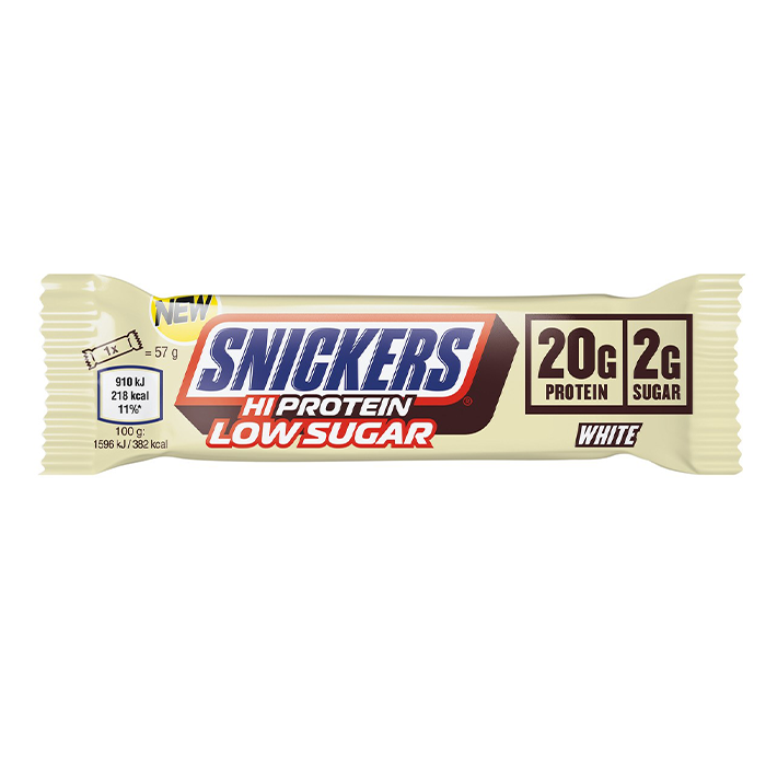 12 x Snickers High Proteiinipatukka V&auml;h&auml;sokerinen 57 g Valkosuklaa