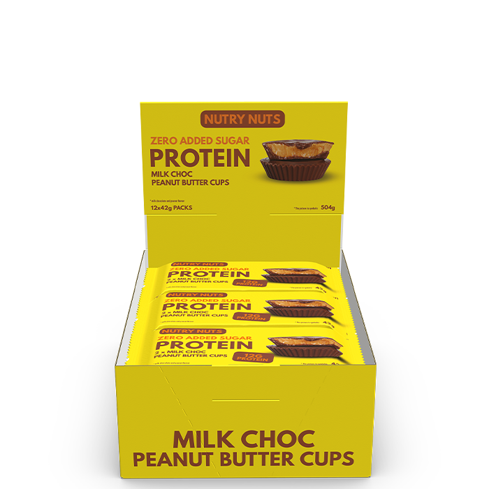 Box Nutry Nuts Protein Peanut Butter Cups 42 g Chocolate Hazelnut milk_chocolate