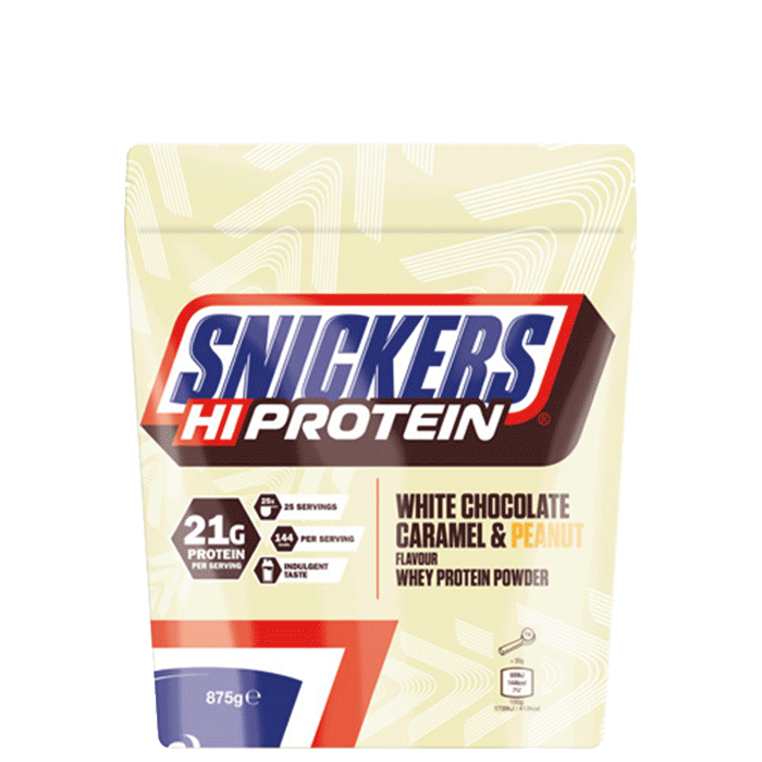 Snickers Whey Protein Valkosuklaa-p&auml;hkin&auml; 875 g White Chocolate Peanut