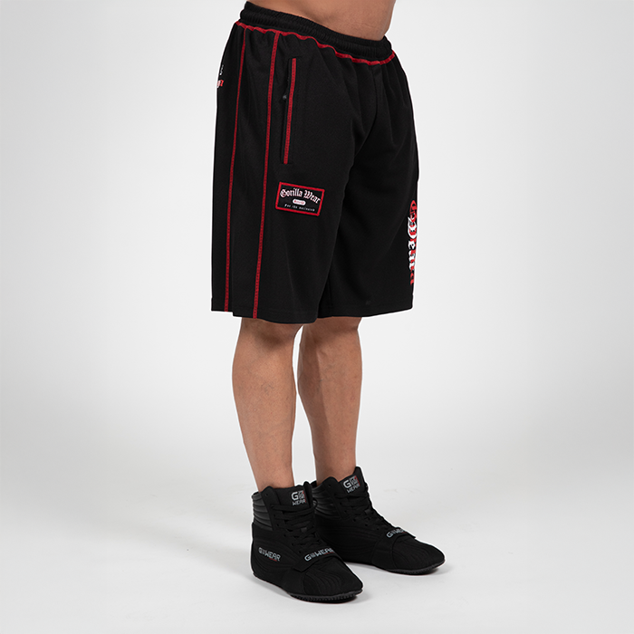 Marlow Mesh Shorts Musta Punainen