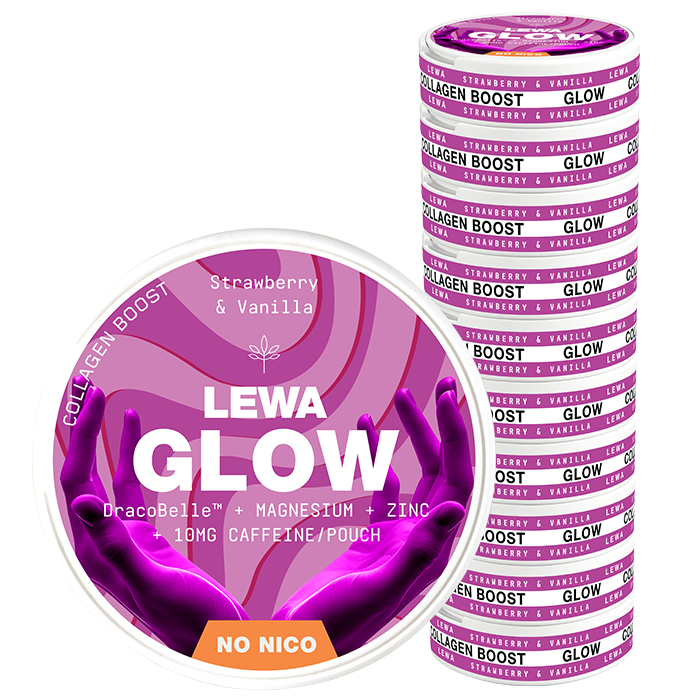 10 x LEWA Functional NoNico GLOW Mansikka/Vanilja GLOW Strawberry/Vanilla